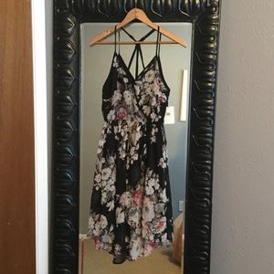 Floral Cross Backed High-low Dress